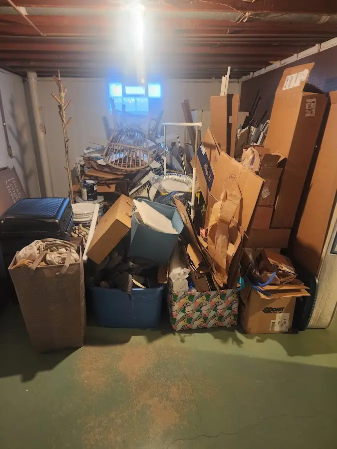 Roll-off dumpster container at job site for 8 Yard Dumpster Rental in Middleville